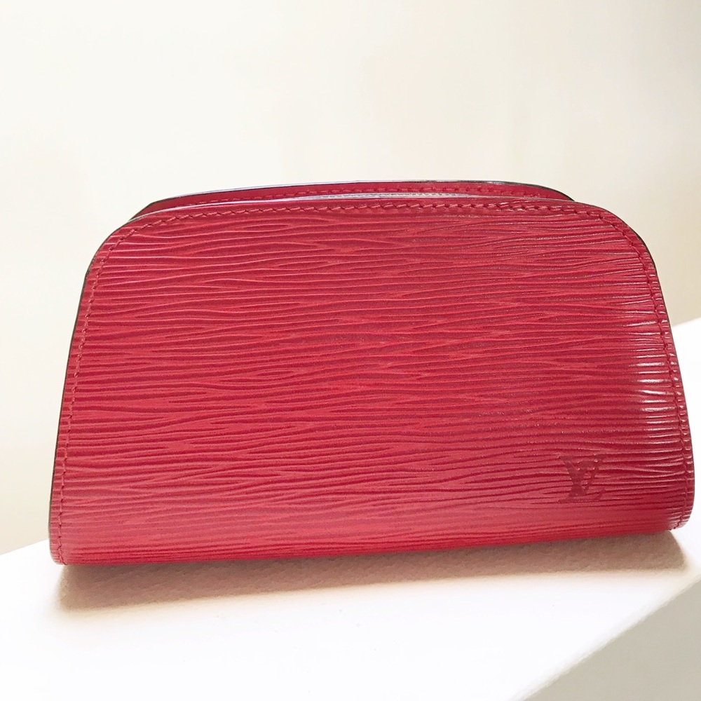 Louis Vuitton Epi Dauphine Cosmetic Bag in Red